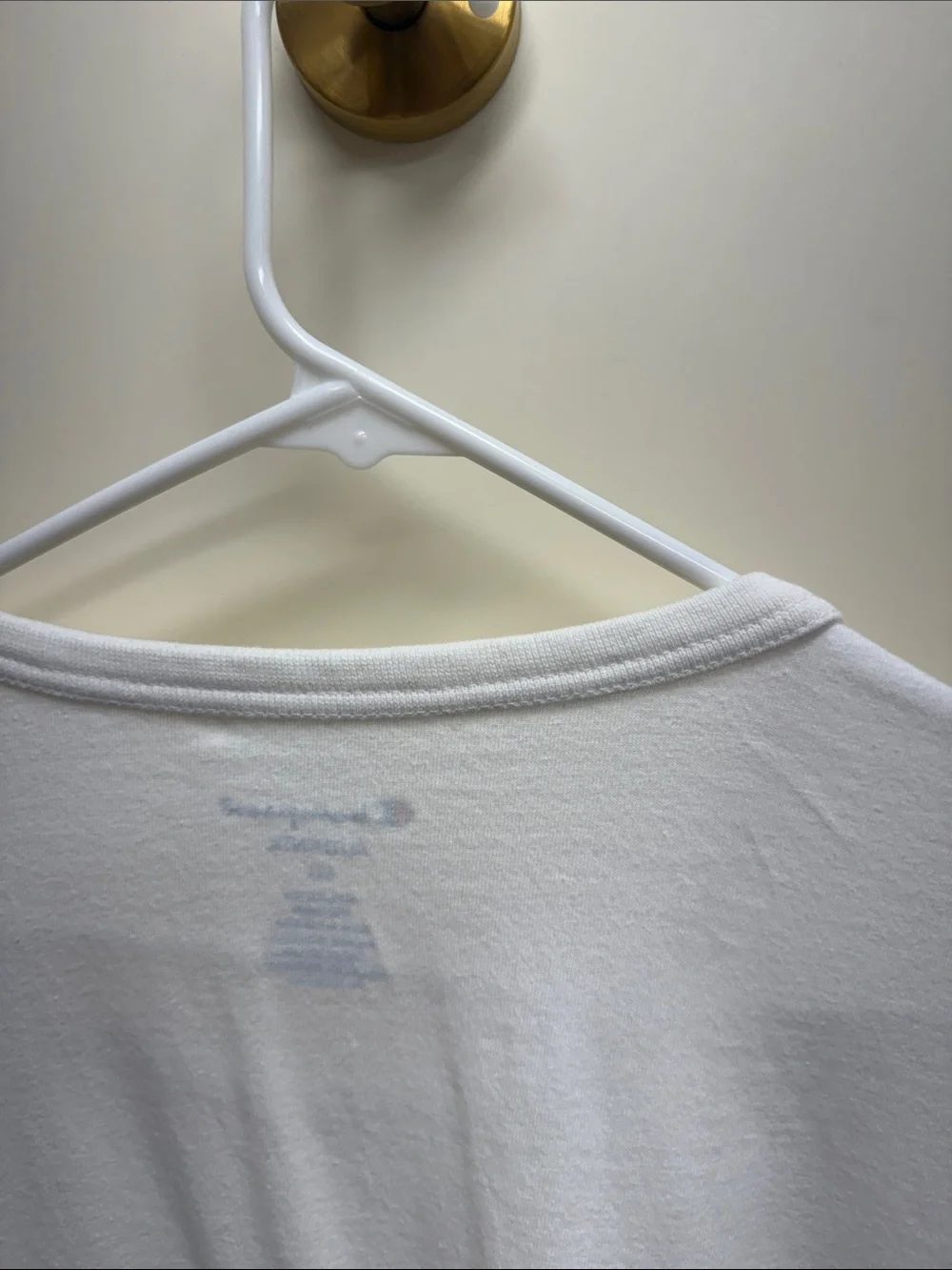 Champion White Short Sleeve Tee with Blue Logo - Picture 9 of 9